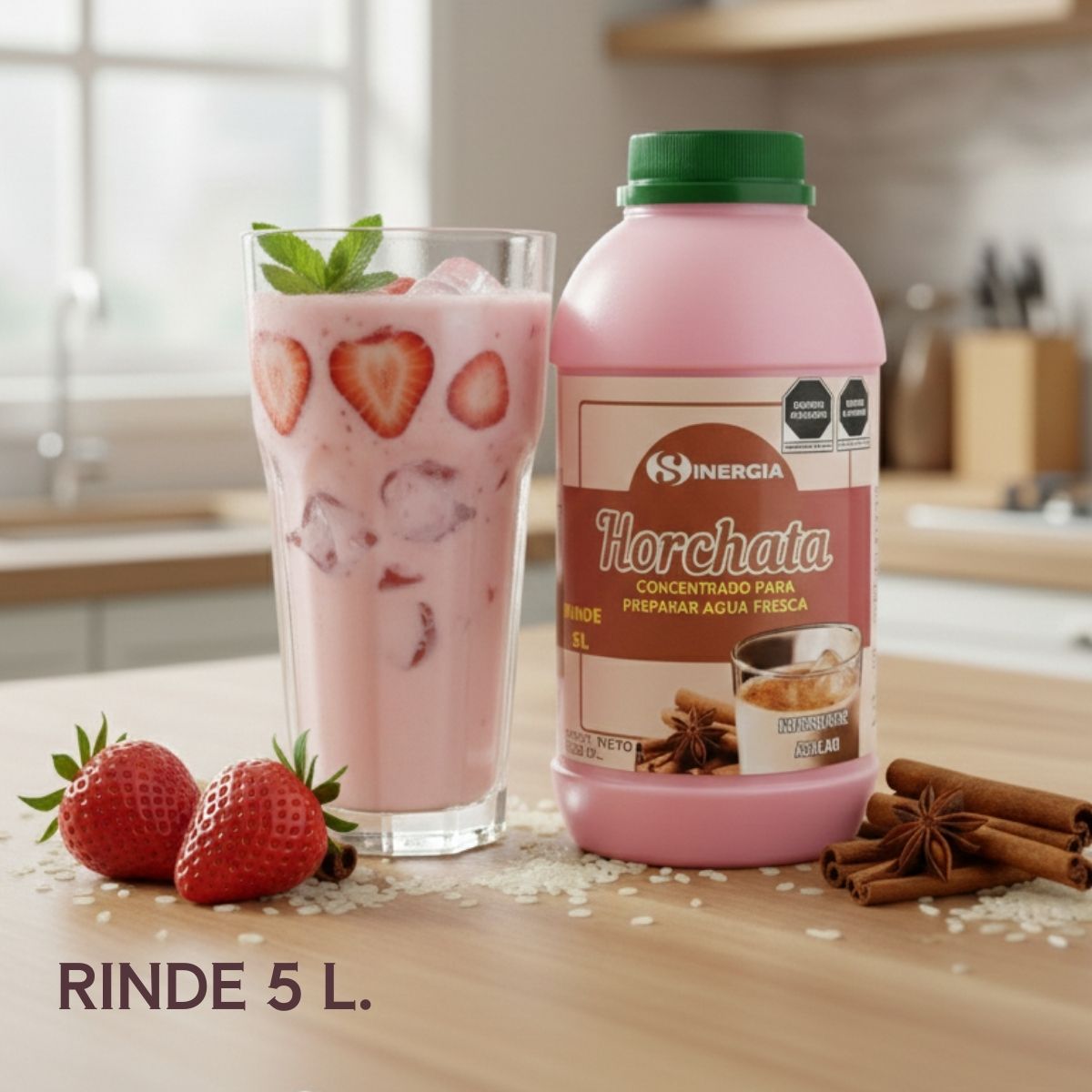 CONCENTRADO PARA AGUA, SABOR HORCHATA FRESA