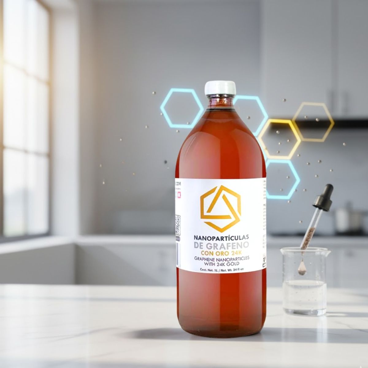 Nanopartículas de Grafeno con Oro 24K, 250 ML, Horux