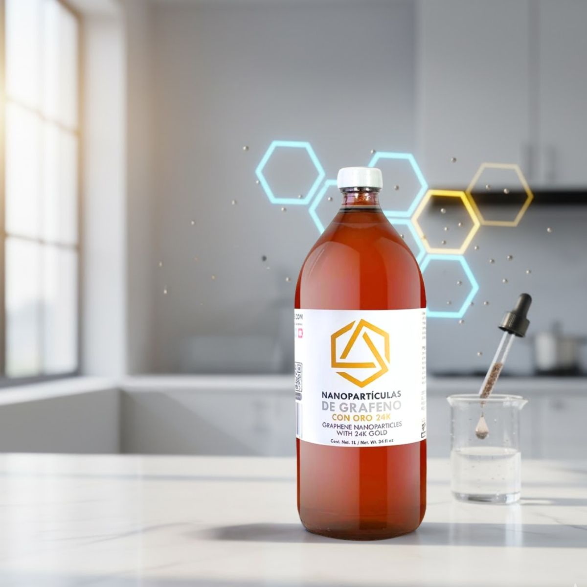 Nanopartículas de Grafeno con Oro 24K, 1 Litro, Horux