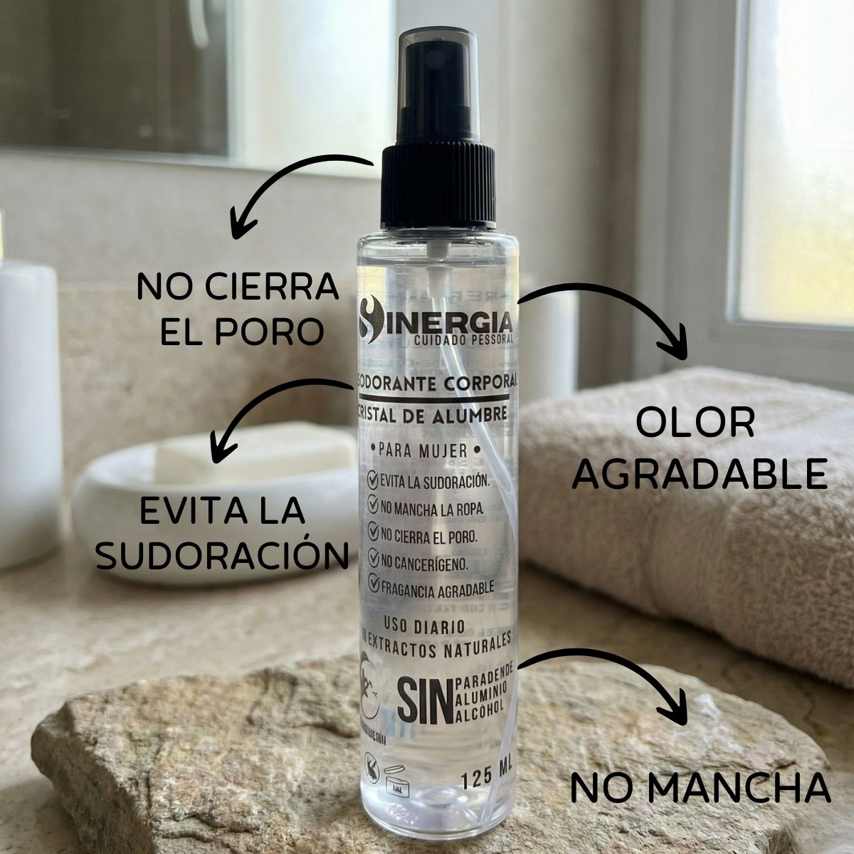 DESODORANTE DE CRISTAL DE ALUMBRE PARA HOMBRE 125 ML