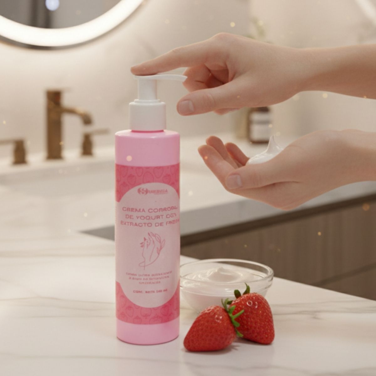 CREMA CORPORAL DE YOGURT CON EXTRACTO DE FRESA 250 ML