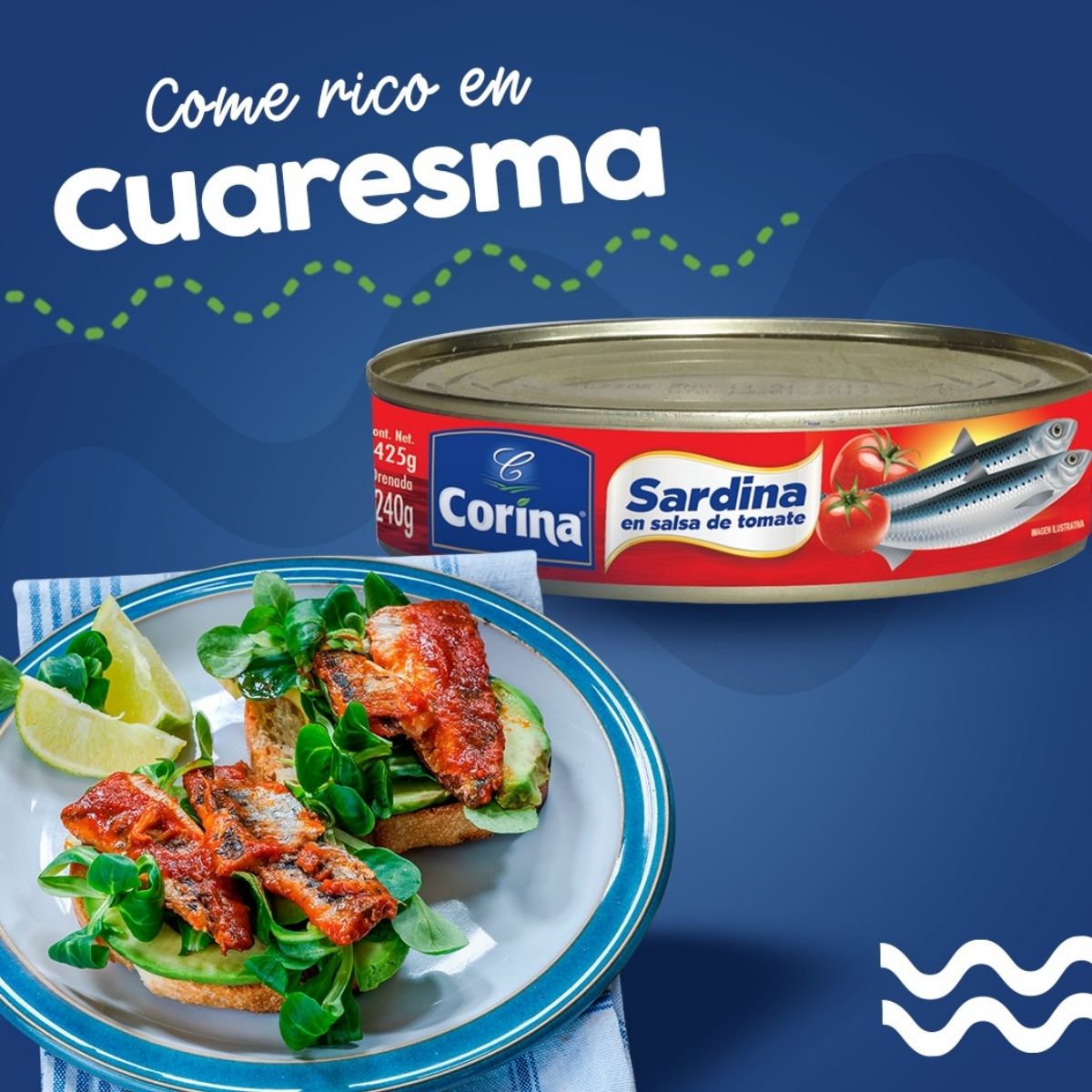 SARDINA EN SALSA DE TOMATE CORINA 425 G ABREFÁCIL