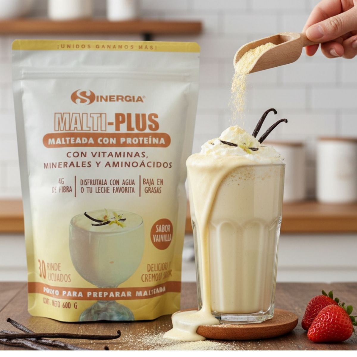 MALTI-PLUS MALTEADA CON PROTEÍNA 1 KILO, SABOR: VAINILLA