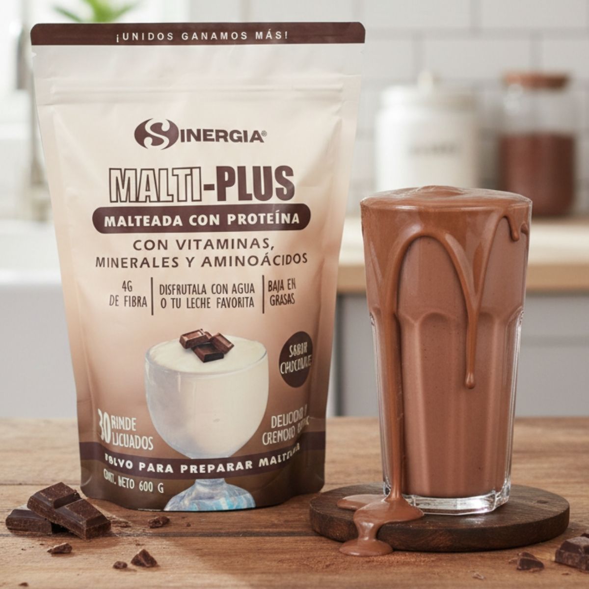 MALTI-PLUS MALTEADA CON PROTEÍNA 1 KILO, SABOR: CHOCOLATE